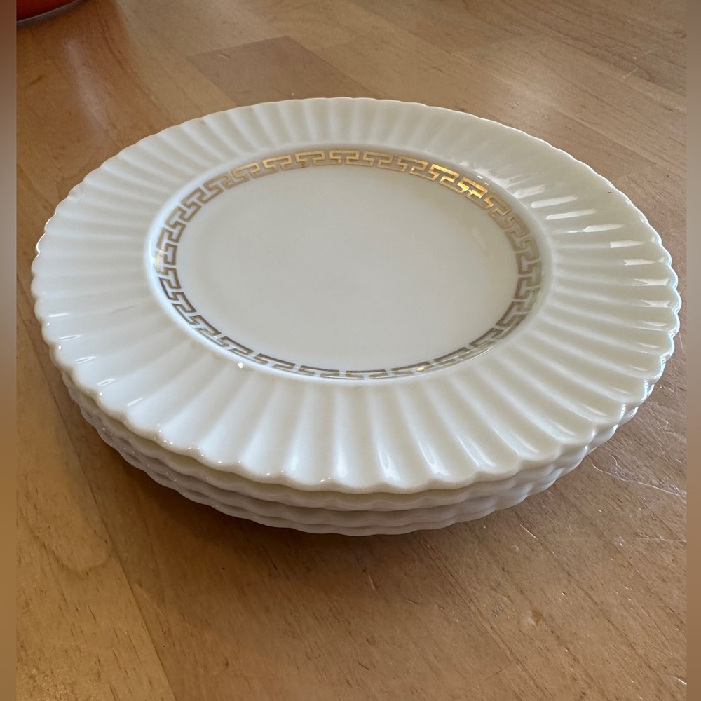 Set of 5 Lenox Cretan Gold Ivory Plates Bread / Dessert